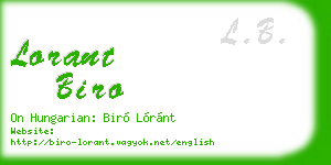 lorant biro business card